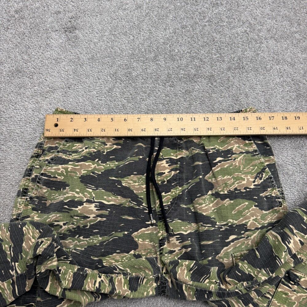 HUF Tiger Striped Camo Cargo Pants Mens Medium Green 100% Cotton Pull On Outdoor - Picture 10 of 16